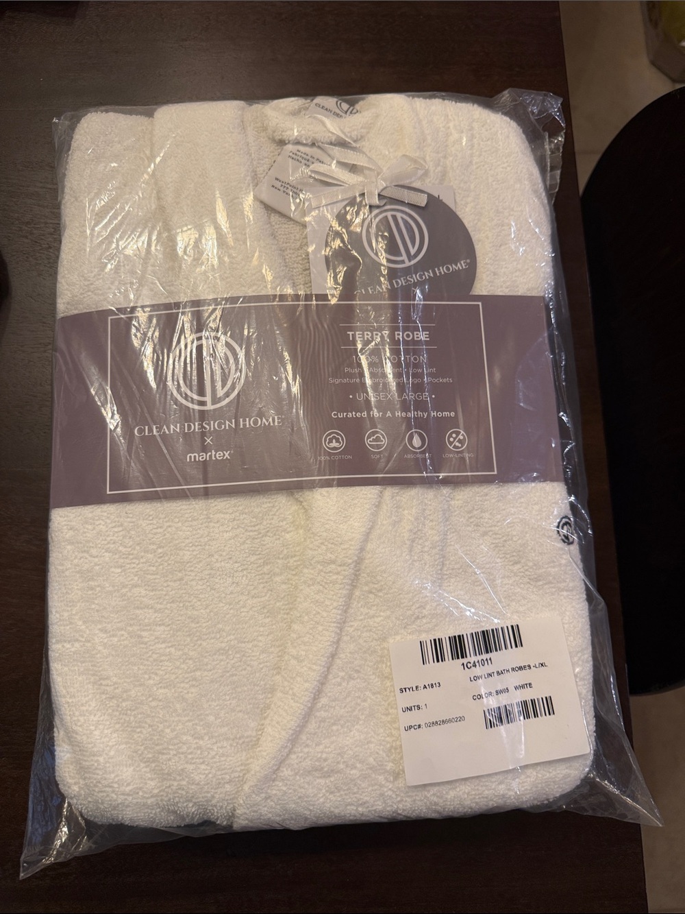 Clean Design Home White Terry Robe by Martex